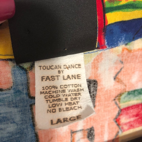 vintage toucan dance button up bold print shirt - Picture 4 of 4